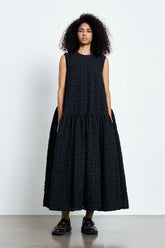 ANNA KARIN | DRESS CHECK SEERSUCKER BLACK