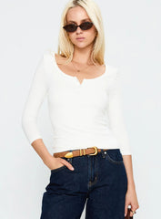 Desirae 3/4 Sleeve Top White