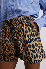 leopard pull on shorts