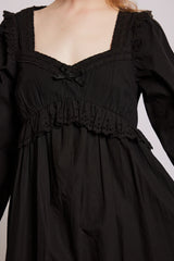 edith midi dress - black