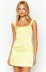 Marigold Muse Yellow Satin Mini Dress