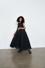 ANNA KARIN | DRESS CHECK SEERSUCKER BLACK