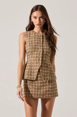 Dilone Tweed Vest Mini Dress