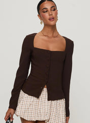 Gaskin Long Sleeve Top Brown
