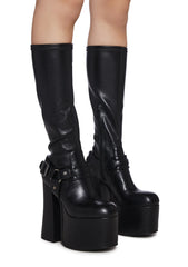 Gothic Echoes Stretch Platform Boots