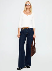 Desirae 3/4 Sleeve Top White