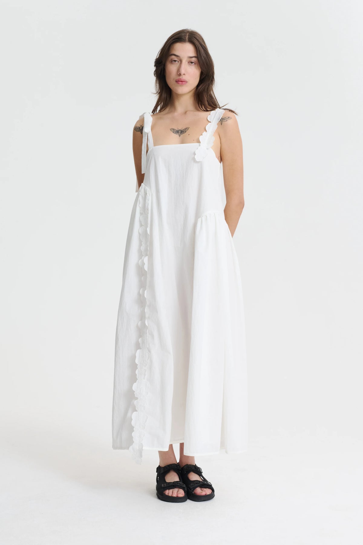 OAKLYN | DRESS RECYCLED TAFFETA WHITE