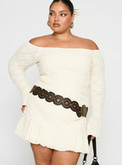 Vancesca Strapless Mini Dress Cream Curve