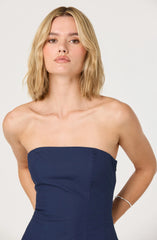 Lace Up Strapless Bubble Dress