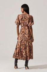 Lavena V-Neck Puff Sleeve Dress