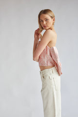 Sabrina Strapless Jacquard Bow Top
