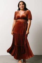 Artemis Velvet Maxi Dress | Dark Spice