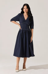 Samarra Contrast Stitch Midi Dress
