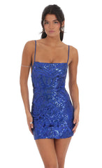 Sequin Bodycon Dress in Royal Blue