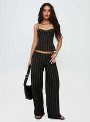Kierstyn Corset Set Black Stripe