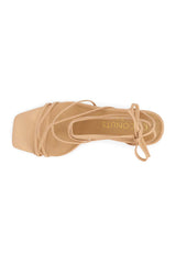 Lilly Square Toe Lace Up Wrap Heels by Matisse