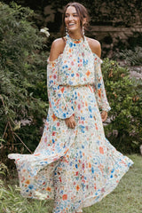 Hilary Pleated Maxi Dress - Garden Floral