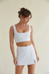 Kenzie Double Lined Crop Tank in White