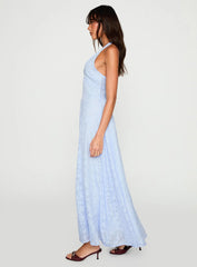 Hours In Silence Drop Waist Maxi Dress Blue