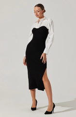 Allyn Contrast Midi Sweater Dress