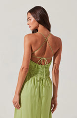 Eleni Linen-Blend Midi Dress