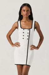 Contrast Trim Knit Mini Dress