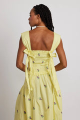 tish poplin midi dress - grape embroidery