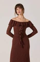 Dorian Ruffle Off Shoulder Dress