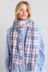 bonnie check scarf in responsible wool
