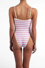 Colorblock One Piece (Pink Stripe)