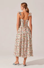 Wedelia Floral Bustier Midi Dress