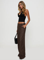Cedars Low Rise Pant Brown Stripe