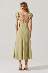 Leocadia Embroidered Puff Sleeve Dress