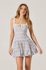 Floral Milkmaid Bubble Hem Dress