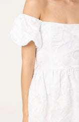 Off Shoulder Jacquard Bubble Dress