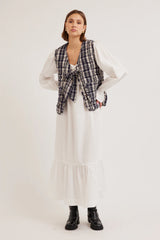 arte tie gilet - navy check