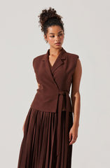 Mixed Media Vest Wrap Dress