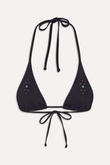 x BELLA HADID Paradise Halter Bikini Top - Lone Star Black
