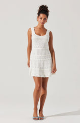 Shereena Pointelle Sweater Mini Dress