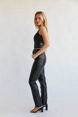 Katella Vegan Leather Straight Leg Pants