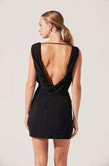 Open Cowl Back Mini Dress