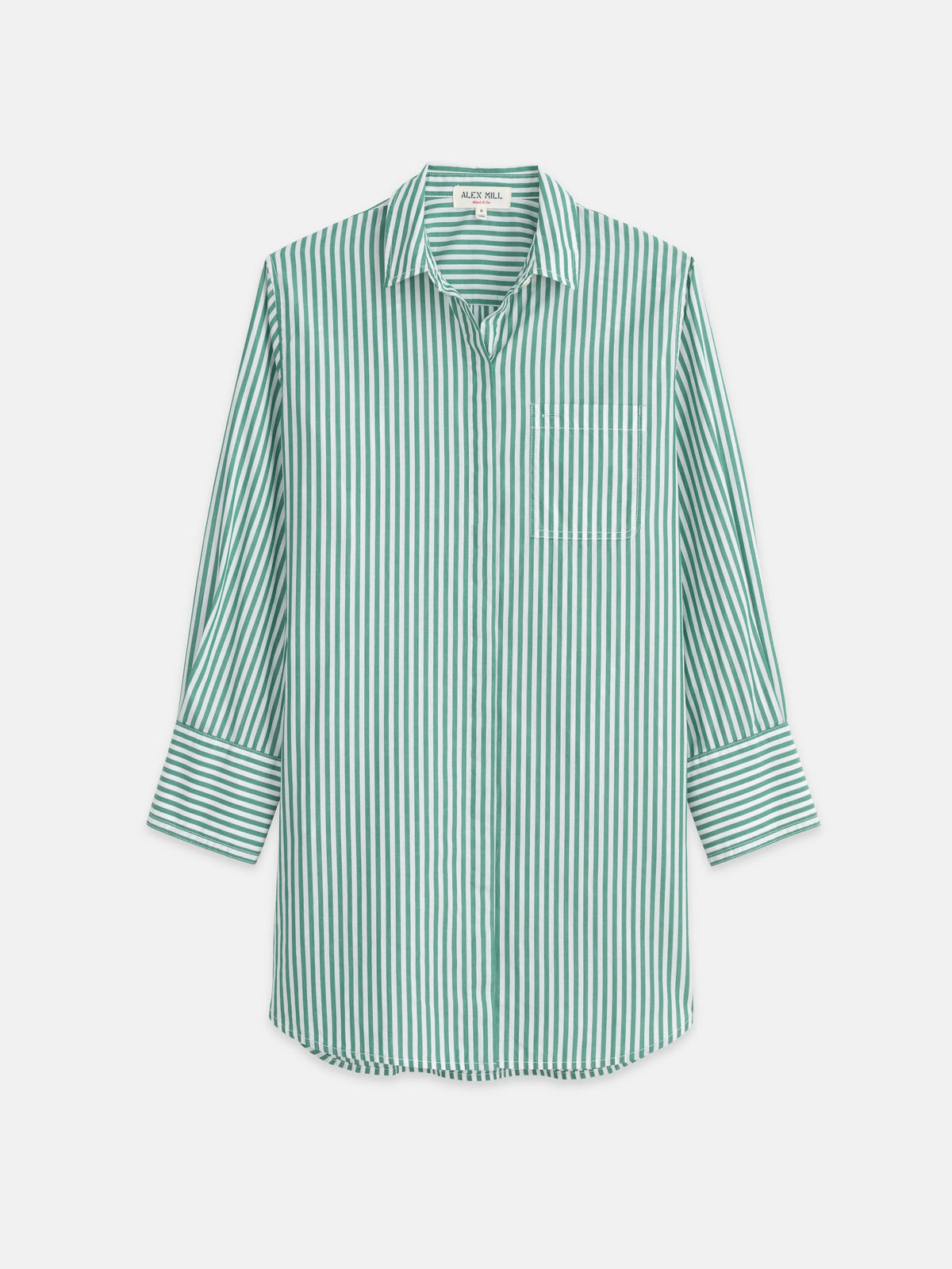 Belle Shirt Dress in Striped Cotton Poplin