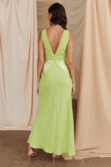 Soul Fire V-Neck Maxi Dress Lime
