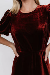 Nita Velvet Midi Dress | Deep Cinnamon