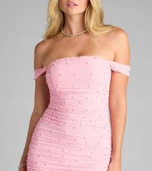 Goddess It-Girl Off-The-Shoulder Mini Dress
