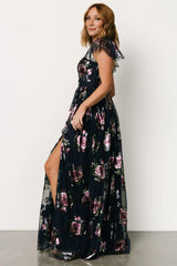 Devany Maxi Dress | Navy Multi