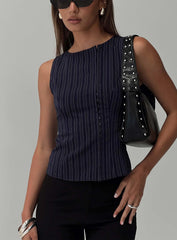 Running Wild Top Blue Stripe