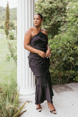 Roxanne Halterneck Maxi Dress - Black