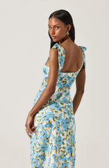 Sweetheart Bow Strap Midi Dress