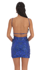 Sequin Bodycon Dress in Royal Blue